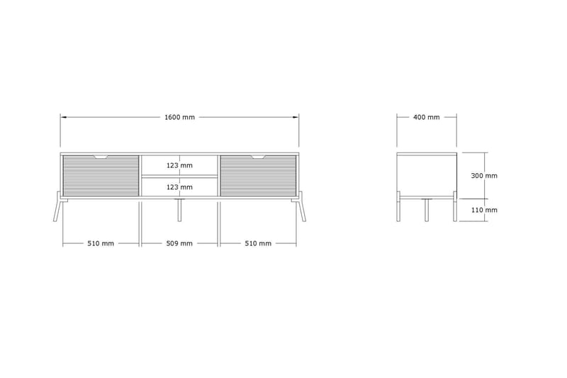 Rinorea TV-Bord 160x41 cm - Blå - TV-borde