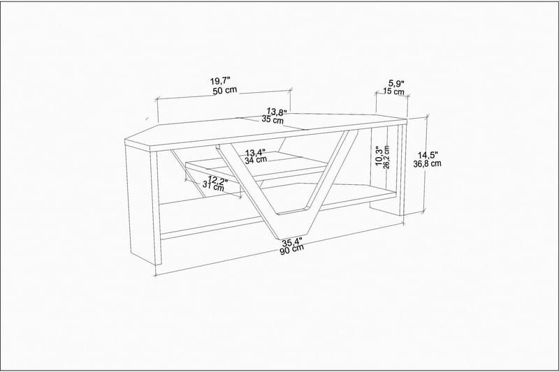 Rinorea TV-Bord 90x36,8 cm - Brun - Møbler - TV borde & mediemøbler - TV-borde