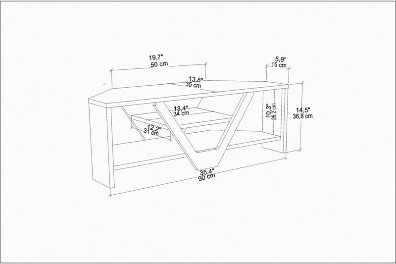 Rinorea TV-Bord 90x36,8 cm - Brun - Møbler - TV borde & mediemøbler - TV-borde