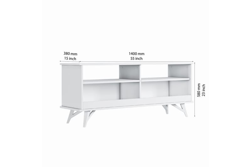 Risind TV-bord 140 cm - Hvid - TV-borde