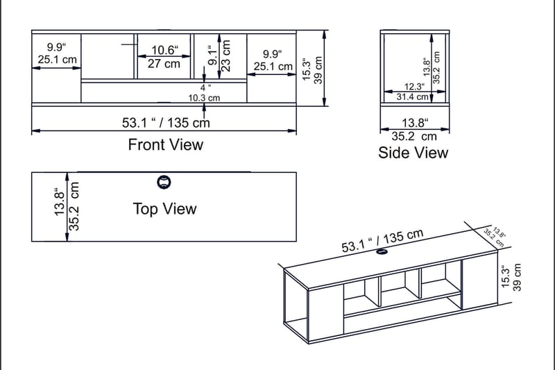 Risnabben TV-Bord 135 cm - Brun - Møbler - TV borde & mediemøbler - TV-borde