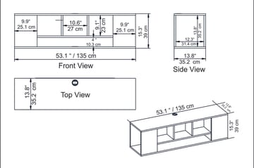 Risnabben TV-Bord 135 cm - Brun - Møbler - TV borde & mediemøbler - TV-borde