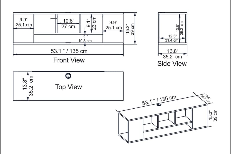 Risnabben TV-Bord 135 cm - Brun - Møbler - TV borde & mediemøbler - TV-borde