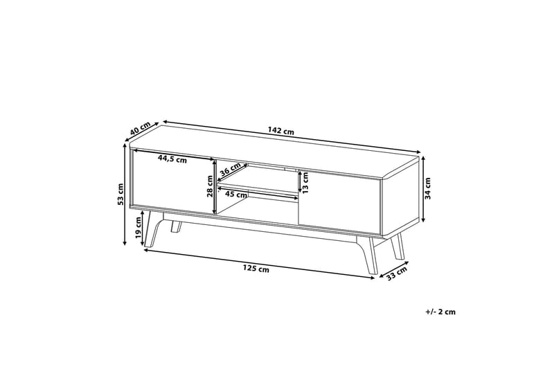 Rochester TV-bord 40 x 142 cm - Træ/natur - Møbler - TV borde & mediemøbler - TV-borde