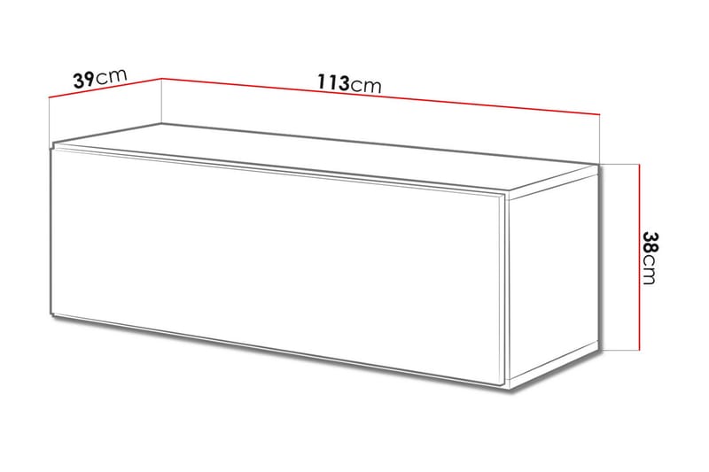 Roco TV-Bord 112,5x39x37,5 cm - Hvid - TV-borde