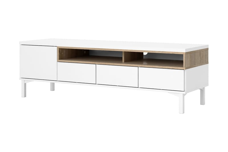 Roomers TV-Bord 155,7 cm - Hvid/Eg - Møbler - TV borde & mediemøbler - TV-borde