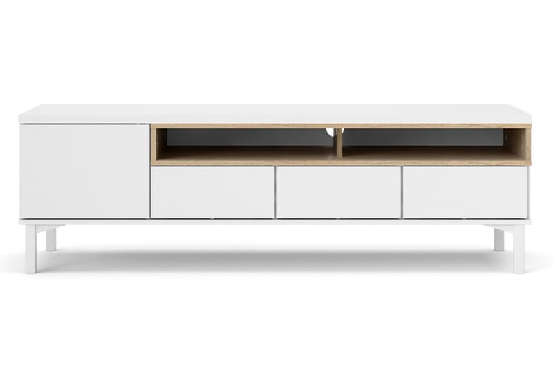Roomers TV-Bord 155,7 cm - Hvid/Eg - Møbler - TV borde & mediemøbler - TV-borde