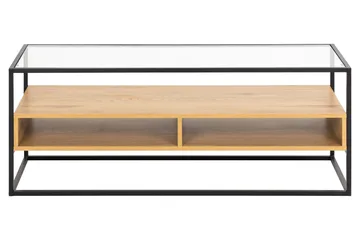 Sakila Gulvstående Tv-bænk 120 cm med Opbevaring i Metal med Træhylde - Sort - Møbler - TV borde & mediemøbler - TV-borde