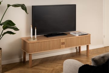Samay Gulvstående Tv Bænk 140 cm med Opbevaring i Eg - Brun - Møbler - TV borde & mediemøbler - TV-borde
