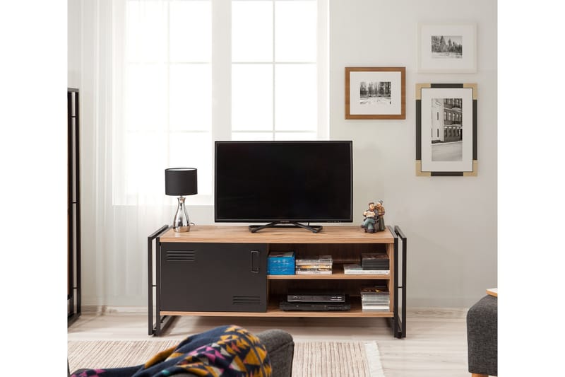 Sapphira TV-bænk 130 cm - Træ/sort - TV-borde