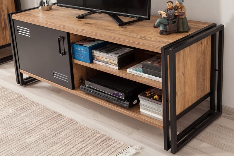 Sapphira TV-bænk 130 cm - Træ/sort - Møbler - TV borde & mediemøbler - TV-borde
