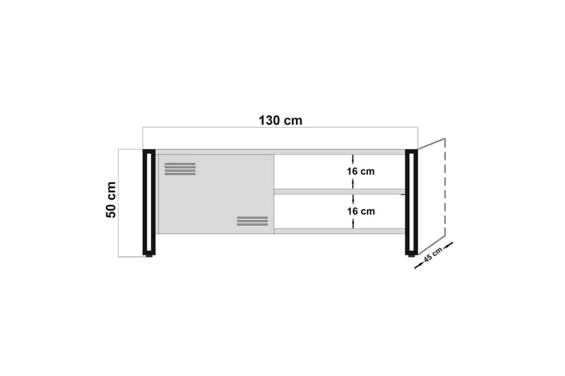 Sapphira TV-bænk 130 cm - Træ/sort - Møbler - TV borde & mediemøbler - TV-borde