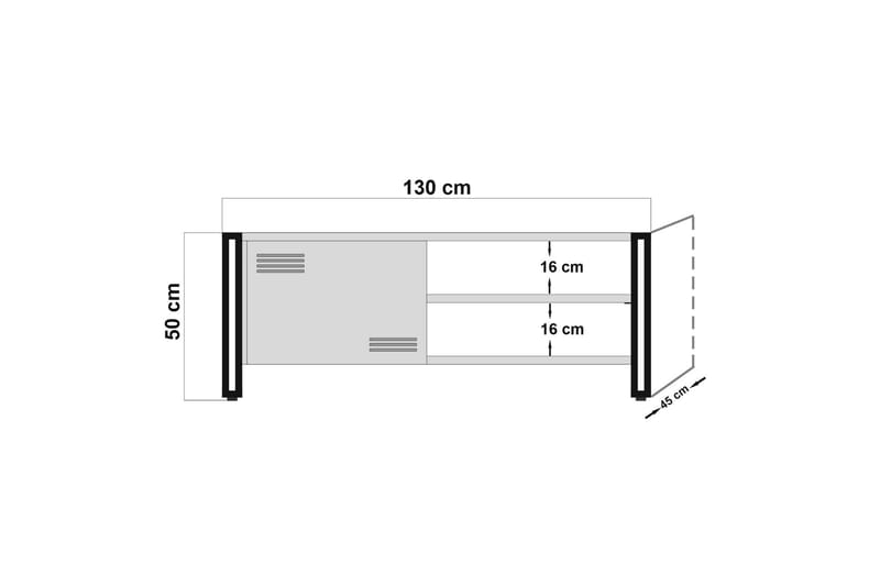 Sapphira TV-bænk 130 cm - Træ/sort - TV-borde