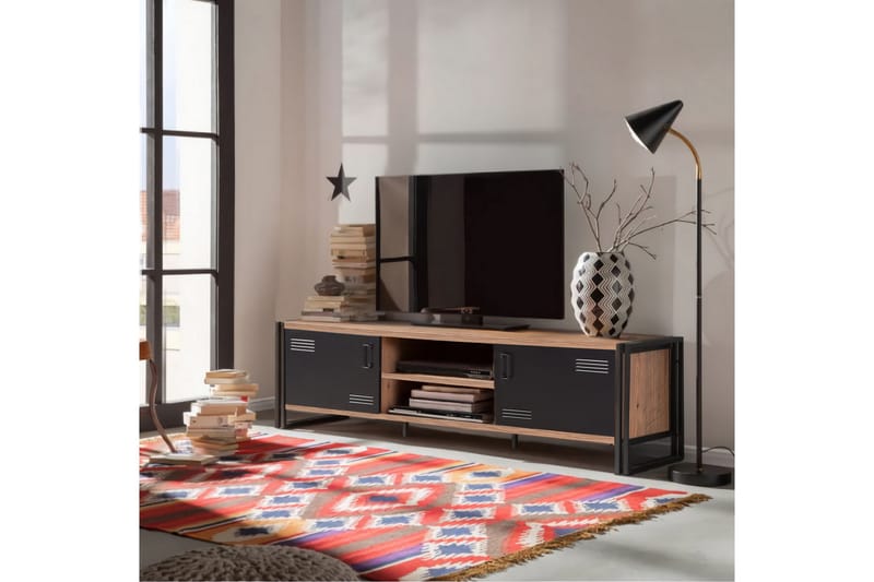 Sapphira TV-bænk 180 cm - Træ/sort - Møbler - TV borde & mediemøbler - TV-borde