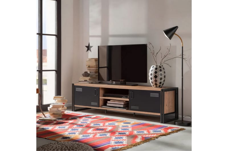 Sapphira TV-bænk 180 cm - Træ/sort - TV-borde