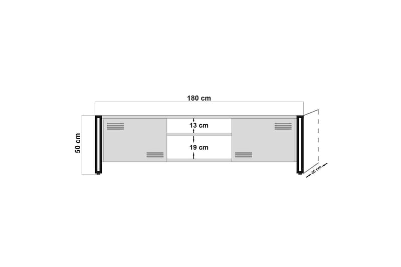 Sapphira TV-bænk 180 cm - Træ/sort - TV-borde