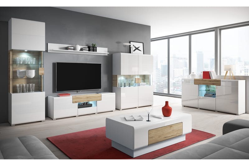 Saran tv-bord 208 cm - Træ/hvid - Møbler - TV borde & mediemøbler - TV-borde