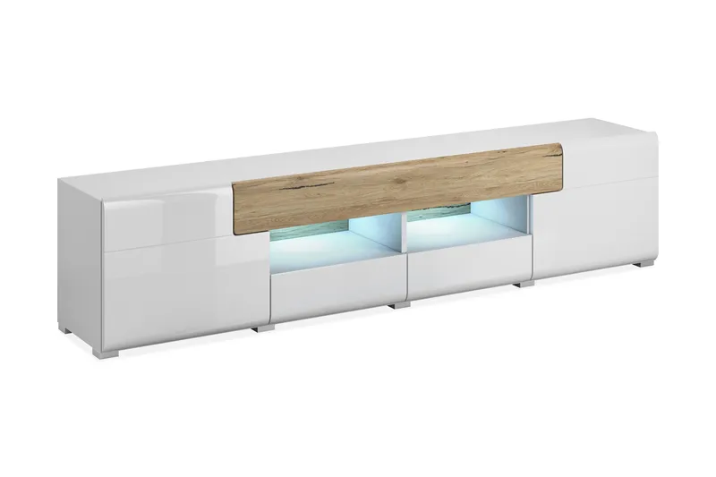 Saran tv-bord 208 cm, Træ/hvid