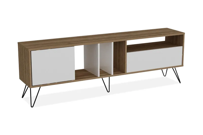 Schwefel TV-Bord 180 cm, Valnød|Sort|Hvid