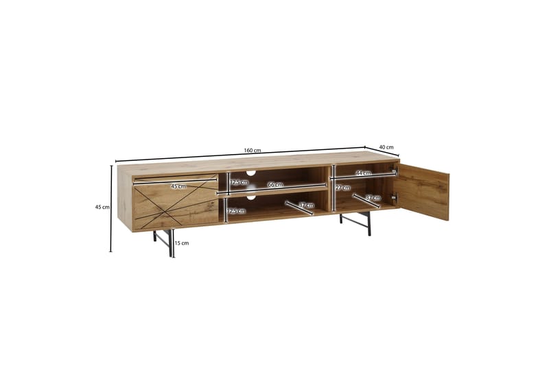 Seddik TV-Bord 45x160 cm Rektangulær - Brun - Møbler - TV borde & mediemøbler - TV-borde