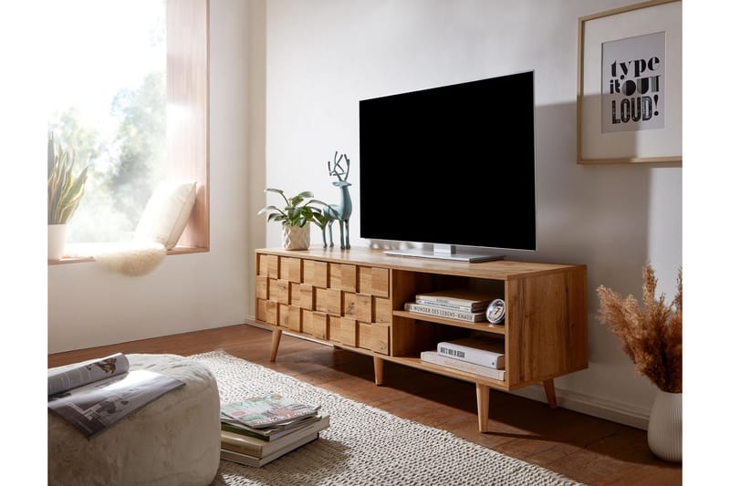 Seddik TV-Bord 51x160 cm Rektangulær - Brun - Møbler - TV borde & mediemøbler - TV-borde