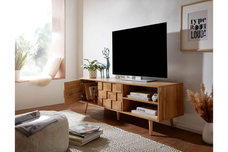 Seddik TV-Bord 51x160 cm Rektangulær - Brun - TV-borde