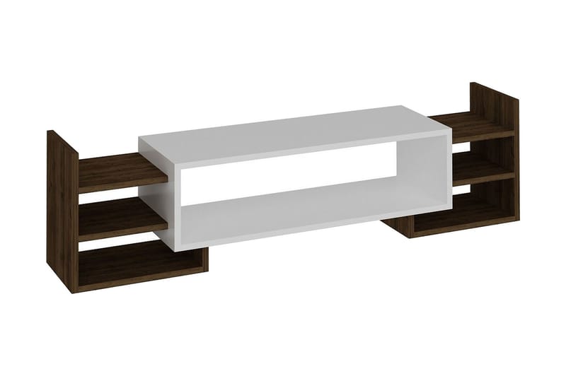 Semour TV-bænk 90 cm - Hvid/valnød - TV-borde