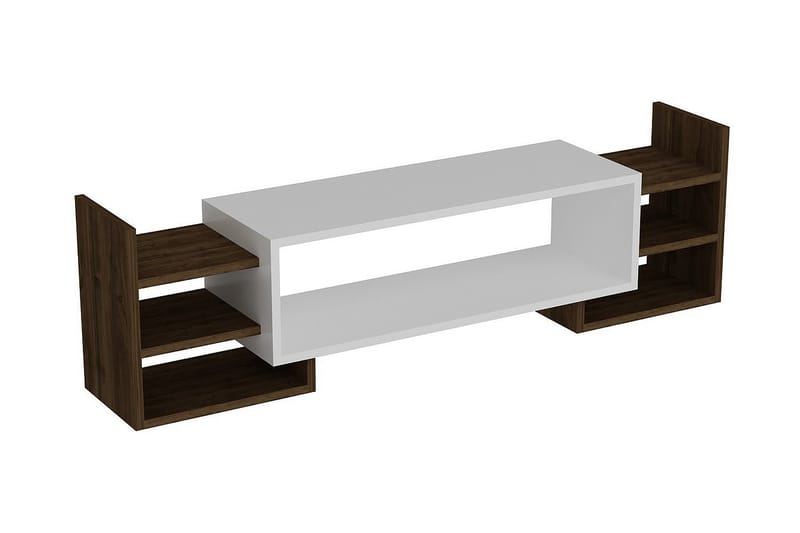 Semour TV-bænk 90 cm - Hvid/valnød - TV-borde