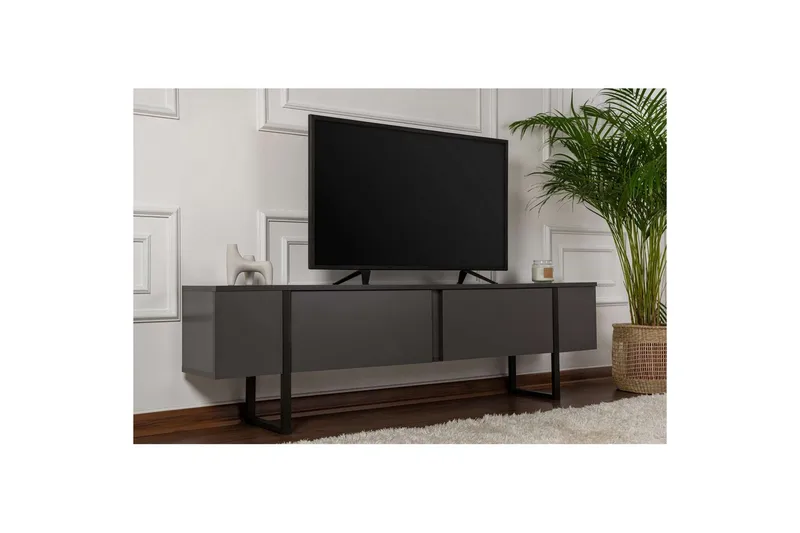 TV-bord Serenity Antracit Sort - Antracit Sort - Møbler - TV borde & mediemøbler - TV-borde