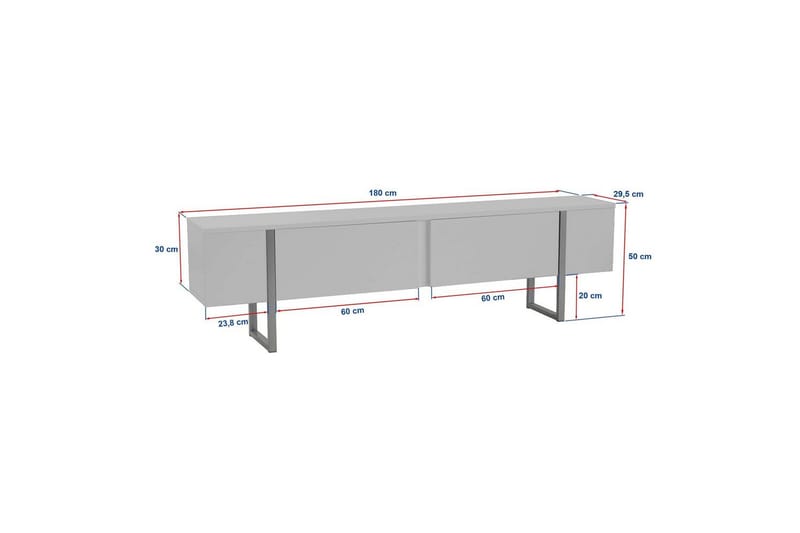 TV-bord Serenity Hvid Sort - Hvid Sort - Møbler - TV borde & mediemøbler - TV-borde