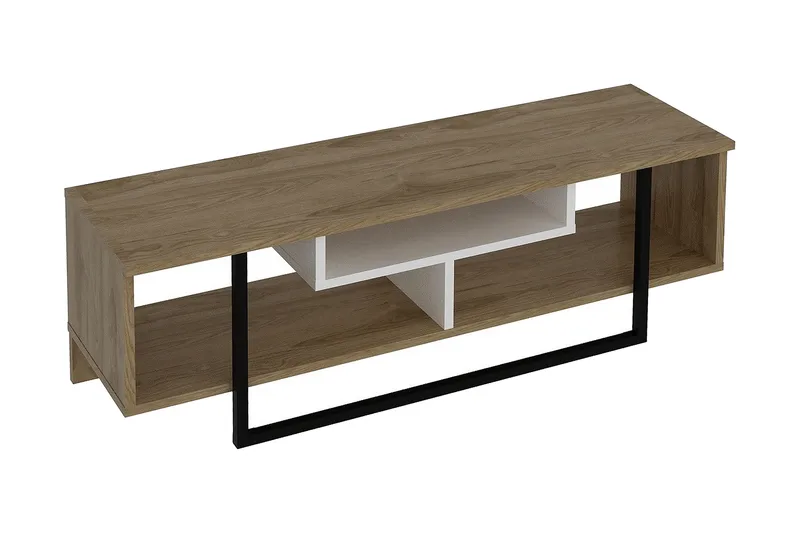 Sholly TV-Bord 119 cm, Hvid|Sort|Eg
