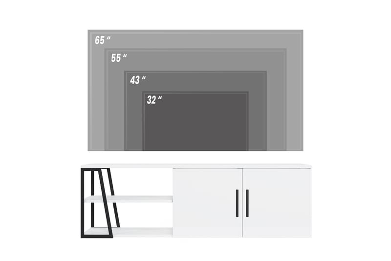 Sidibel TV-bord 150 cm - Hvid - TV-borde