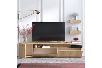Sinox Gulvstående TV-bænk 180 cm med Opbevaring i Malet Træ - Lysebrun - Møbler - TV borde & mediemøbler - TV-borde