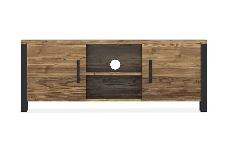 Skarebol TV-Bord 147 cm, Sort/Træ/Natur
