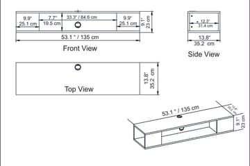 Skuteryd TV-Bord 135 cm - Hvid - Møbler - TV borde & mediemøbler - TV-borde