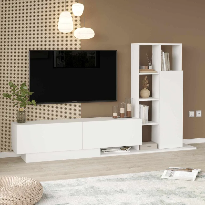 TV-bord Skye Decor Eska (201,2 x 123,6 x 29,5 cm) hvid - Hvid - Møbler - TV borde & mediemøbler - TV-skab