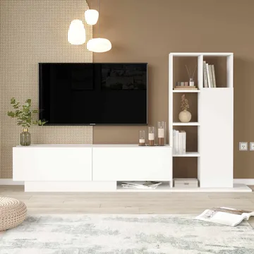 TV-bord Skye Decor Eska (201,2 x 123,6 x 29,5 cm) hvid - Hvid - Møbler - TV borde & mediemøbler - TV-borde