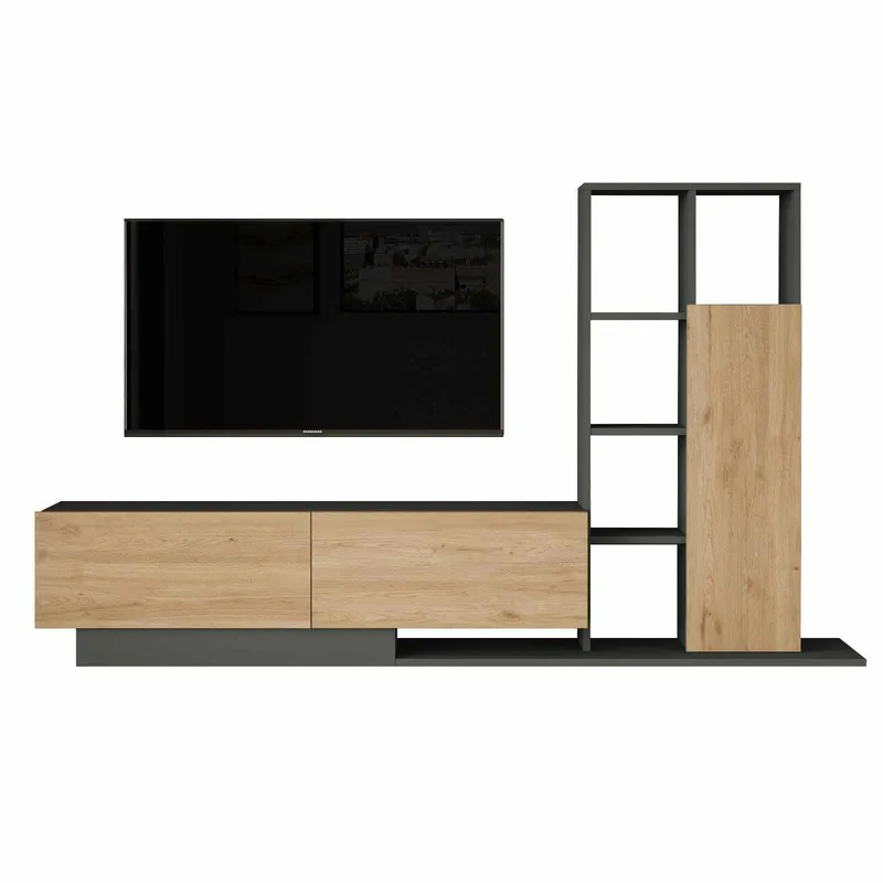 TV-bord Skye Decor Eska (201,2 x 123,6 x 29,5 cm) Natur antracit, Natur og antracit