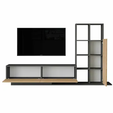 TV-bord Skye Decor Eska (201,2 x 123,6 x 29,5 cm) Natur antracit - Natur/Antracit - Møbler - TV borde & mediemøbler - TV-skab