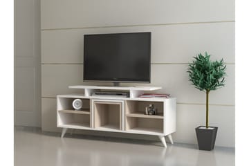 Sqandie Fritstående Tv-bord 120 cm med Opbevaring i Malet Træ - Hvid - Møbler - TV borde & mediemøbler - TV-borde