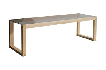 Sqandie Fritstående Tv-bord 130 cm i Glas med Træramme - Brun - Møbler - TV borde & mediemøbler - TV-borde