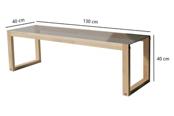 Sqandie Fritstående Tv-bord 130 cm i Glas med Træramme - Brun - Møbler - TV borde & mediemøbler - TV-borde