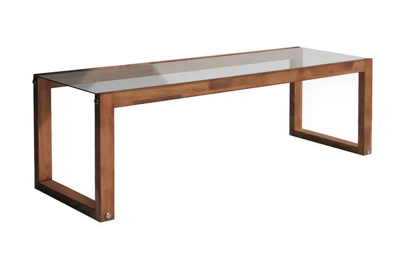 Sqandie Gulvst ående Tv-bord 130 cm i Glas med Træramme, Klar
