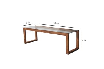 Sqandie Gulvstående Tv-bord 130 cm i Glas med Træramme - Klar - Møbler - TV borde & mediemøbler - TV-borde