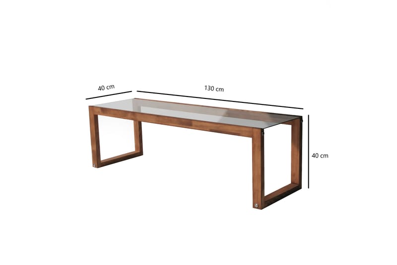 Sqandie Gulvstående Tv-bord 130 cm i Glas med Træramme - Klar - Møbler - TV borde & mediemøbler - TV-borde