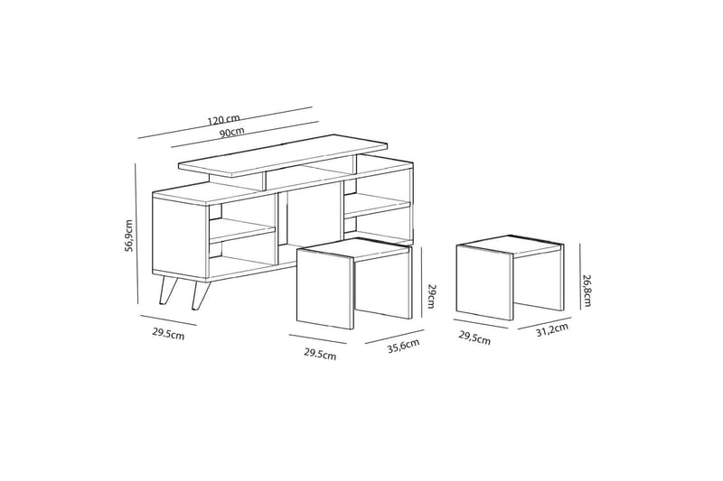 Sqandie TV-Bord 120 cm - Hvid - TV-borde