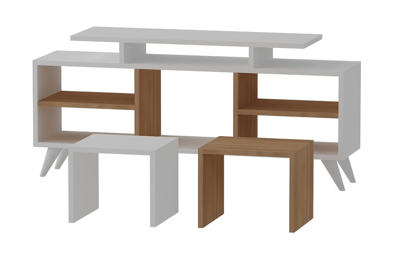 Sqandie TV-Bord 120 cm - Vit/teak - Møbler - TV borde & mediemøbler - TV-borde
