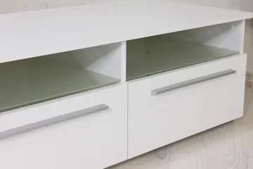 Stockend Gulvstående TV-bænk 100 cm med Opbevaring i Malet Træ - Hvid - Møbler - TV borde & mediemøbler - TV-borde