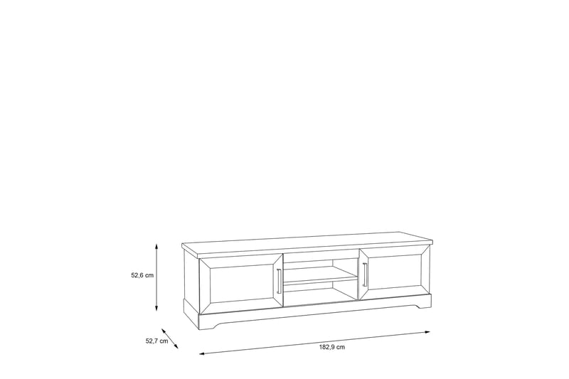 Svetis TV-Bord 183 cm - Hvid - TV-borde