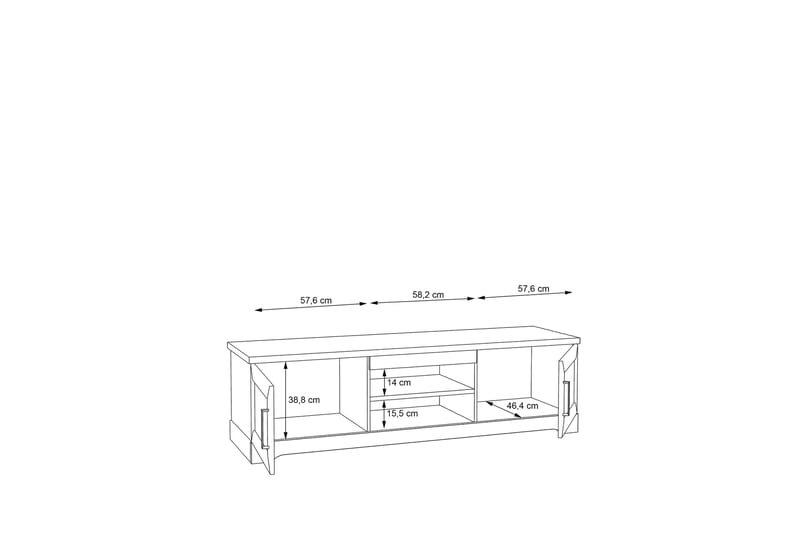 Svetis TV-Bord 183 cm - Hvid - TV-borde